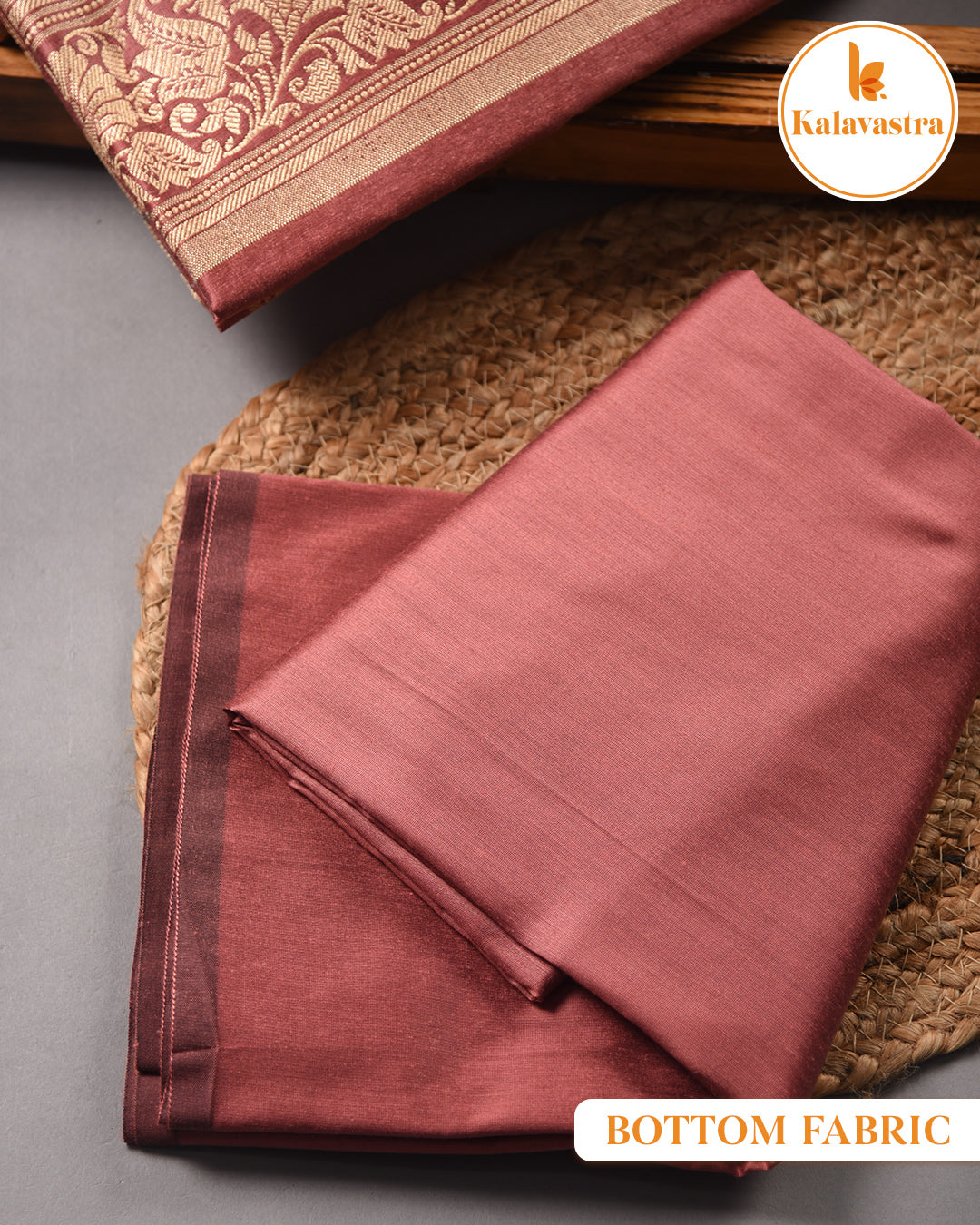 Onion Pink - Chanderi Silk Blend - Banarasi Woven - Unstitched Suit Fabric With Chanderi Banarasi Dupatta