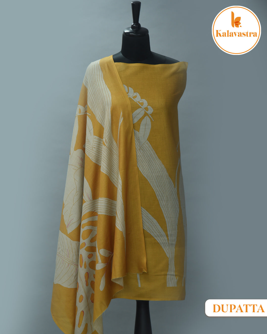 Mustard - Winter Wear - Spun - Printed - Unstitched Suit Fabric With Spun Dupatta