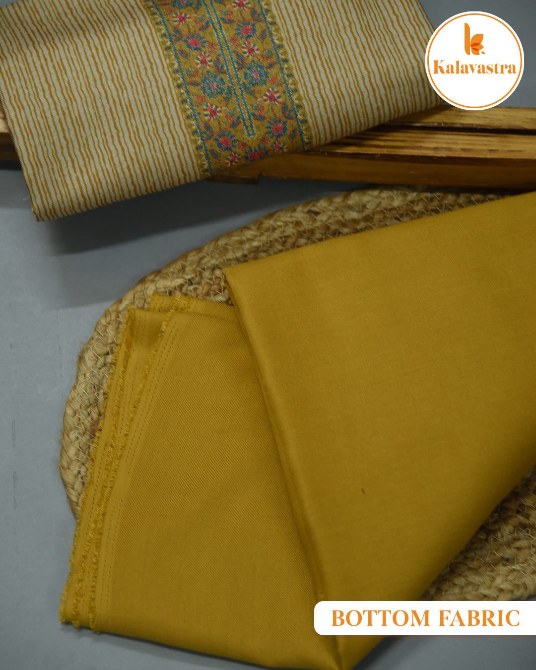 Mustard - Winter Wear - Spun - Printed - Unstitched Suit Fabric With Spun Dupatta